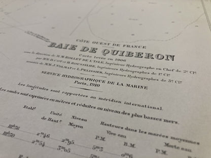 Cartouche de la carte marine ancienne de la Baie de Quiberon