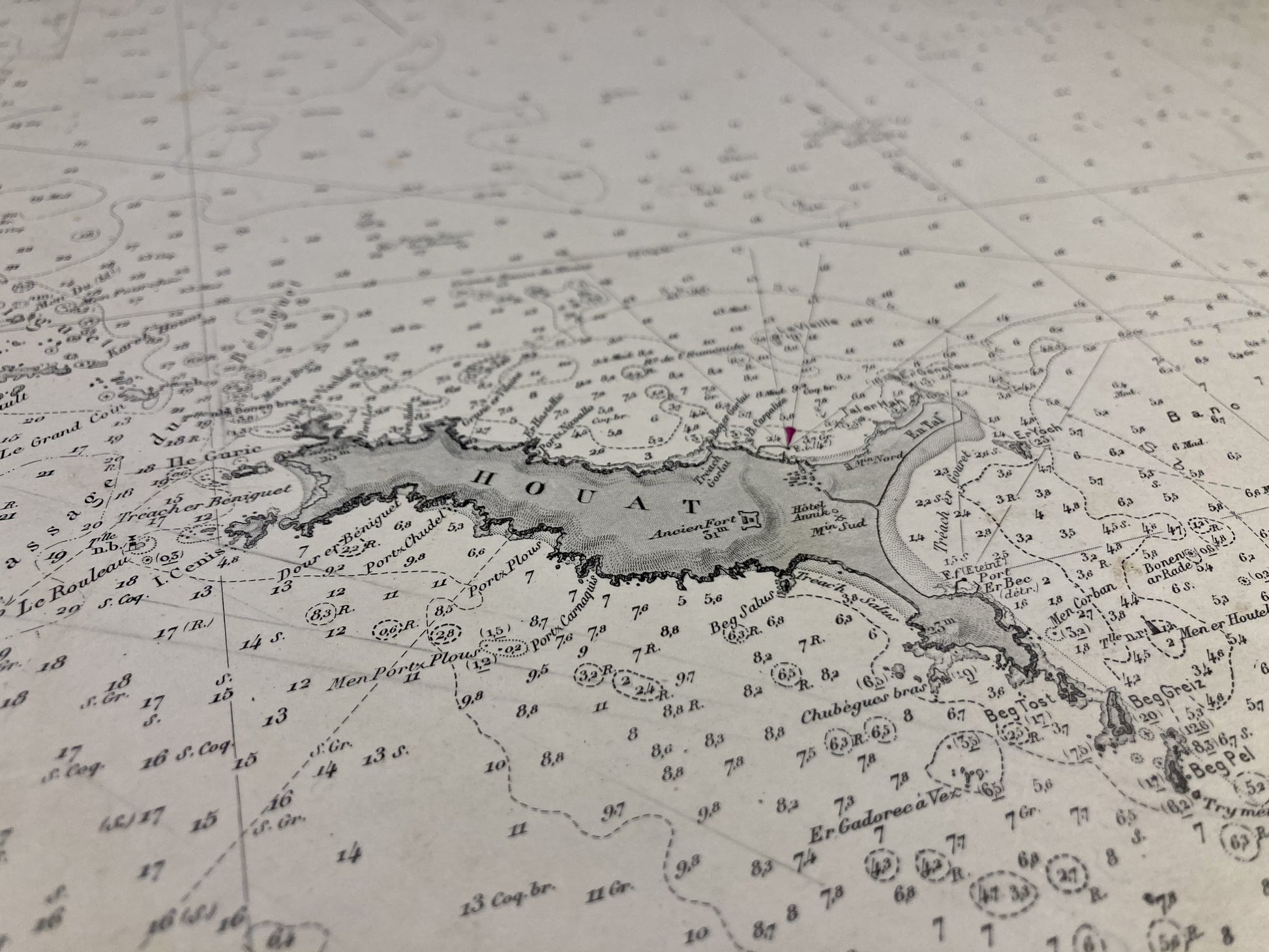 Autre détail de la carte marine ancienne de Belle-Île
