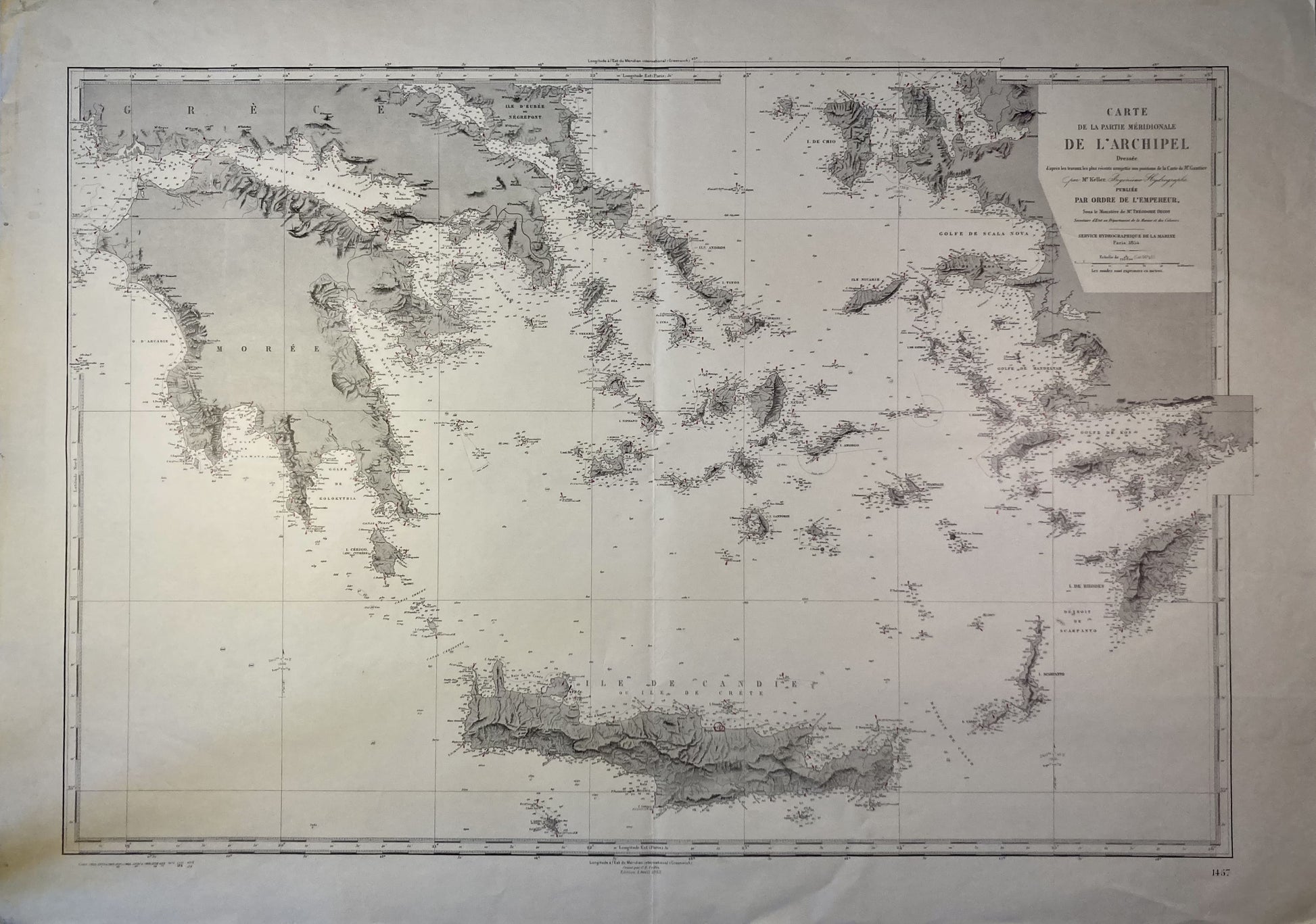 Carte Marine ancienne des Cyclades