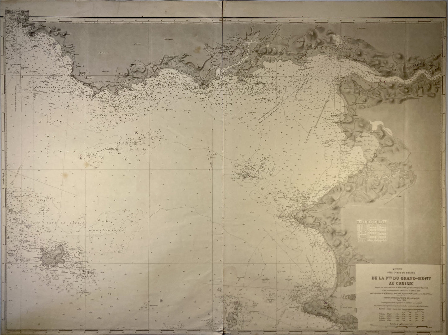 Carte Marine ancienne de la Pointe du Grand-Mont au Croisic