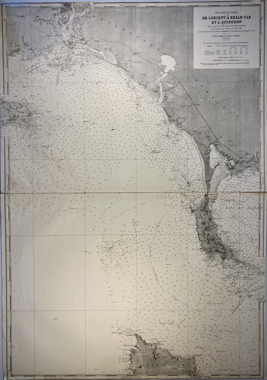 Carte marine ancienne de Lorient, Quiberon et Belle-Île
