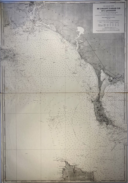 Carte marine ancienne de Lorient, Quiberon et Belle-Île