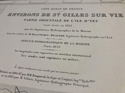 Cartouche de la carte marine ancienne de Saint-Gilles-Croix-de-Vie