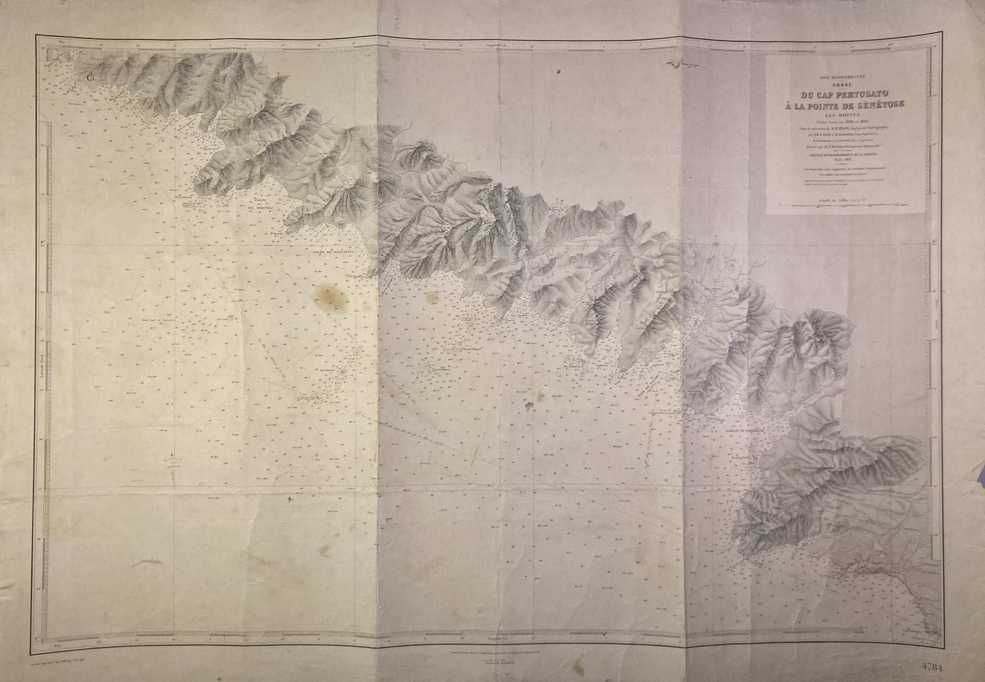 Carte Marine ancienne du Cap Pertusato à la Pointe de Sénétose 2