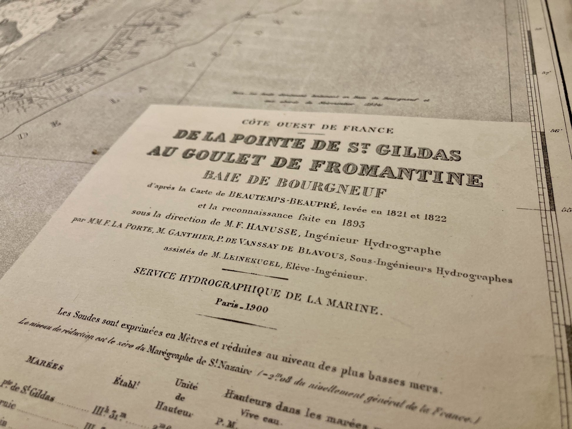 Cartouche de la carte Marine ancienne de Saint-Gildas à Fromantine