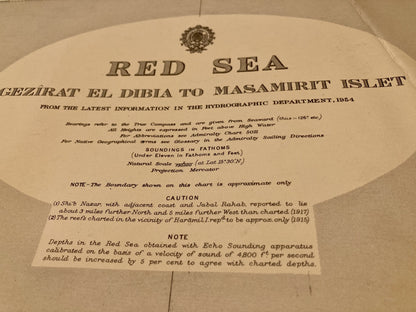 Cartouche de la carte Marine ancienne du centre de la Mer Rouge