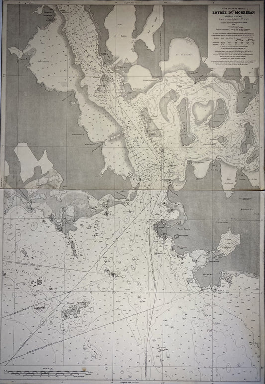 Carte marine ancienne de l'entrée du Morbihan