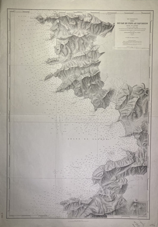 Carte marine ancienne du cap de Feno au cap Rosso