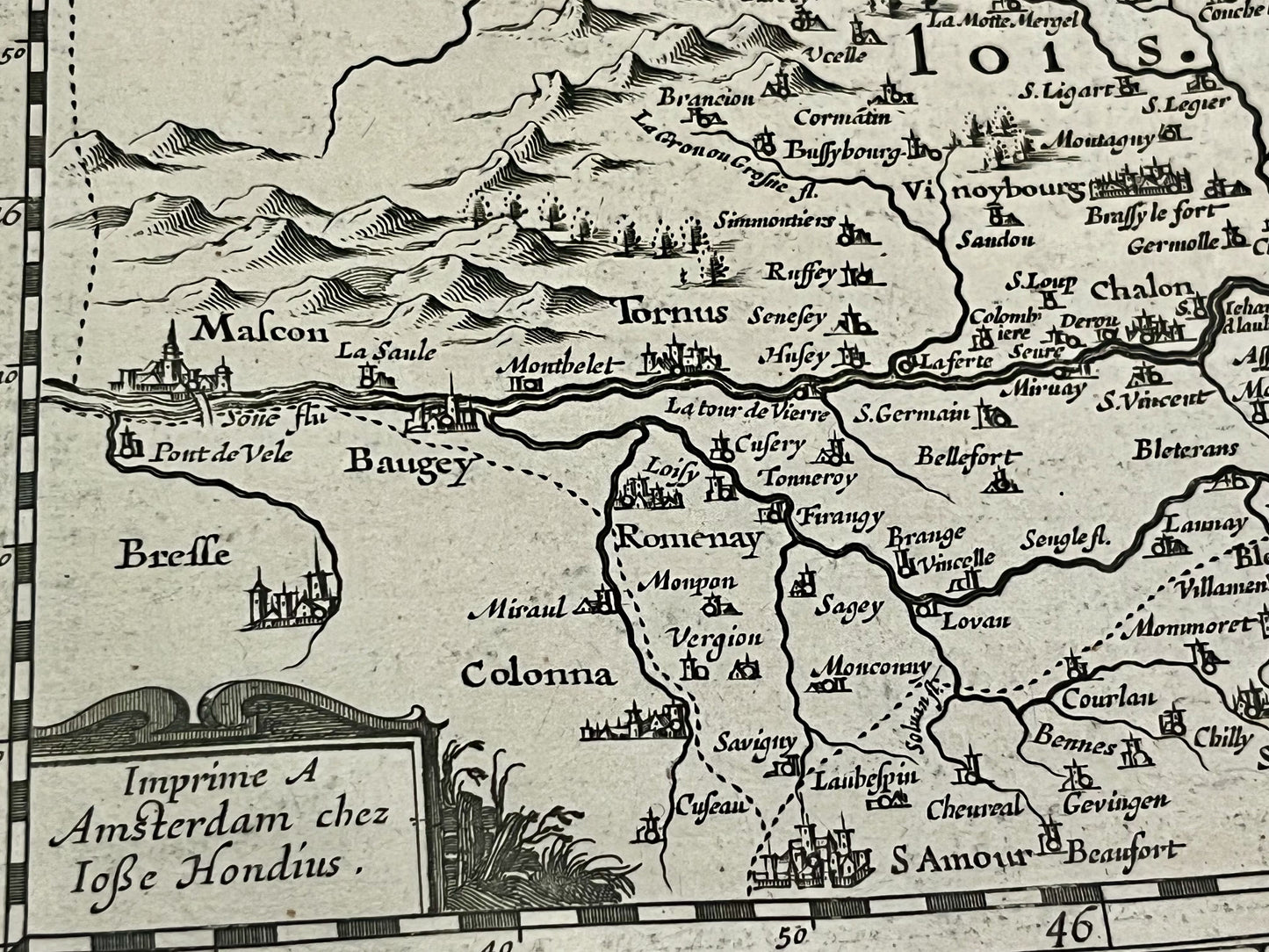 Carte Bourgogne par Hondius