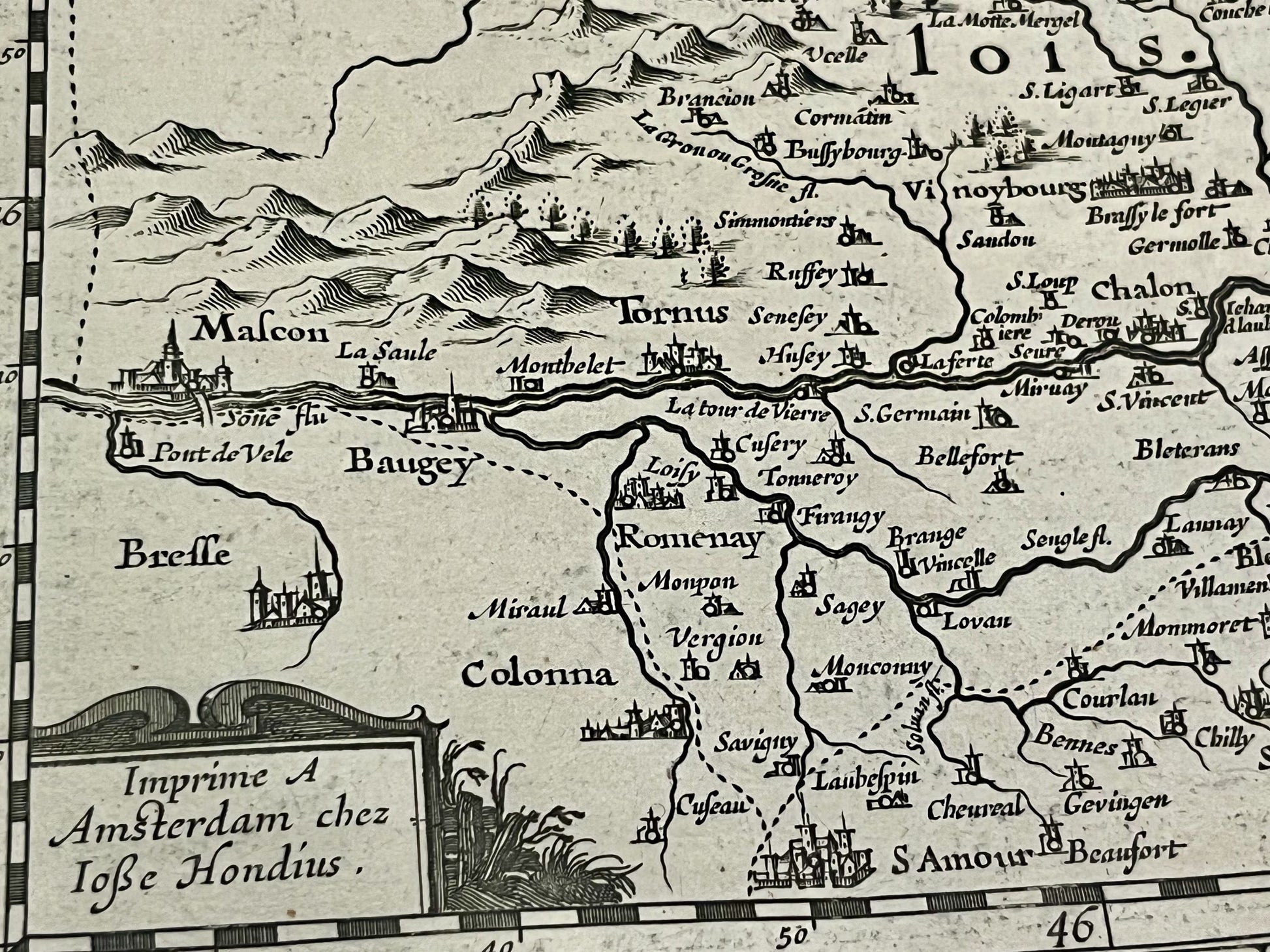 Carte Bourgogne par Hondius