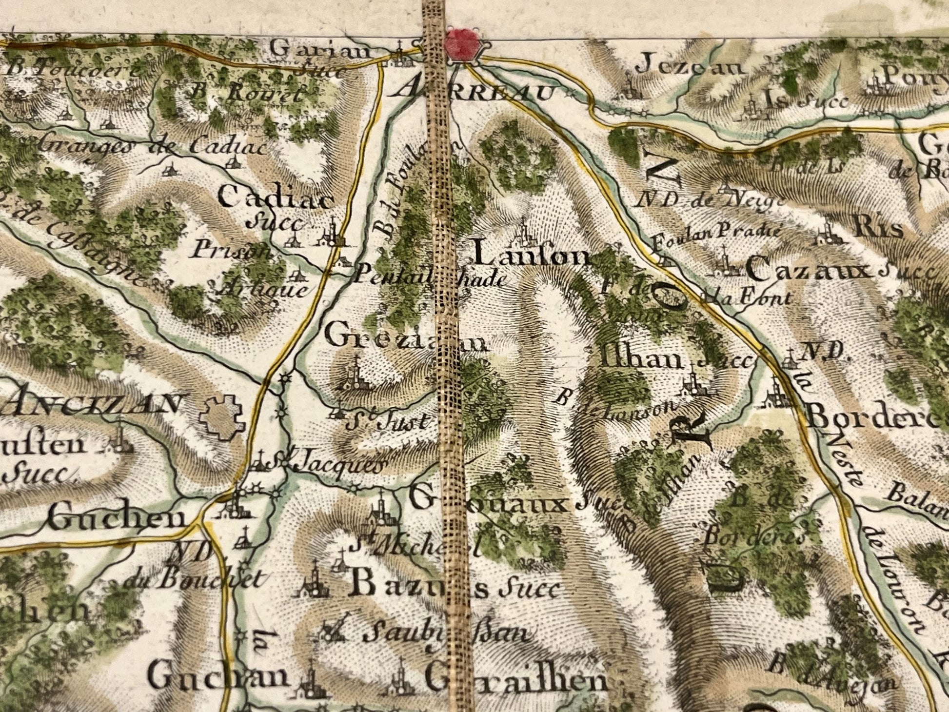 Carte Cassini Arreau Pyrenees
