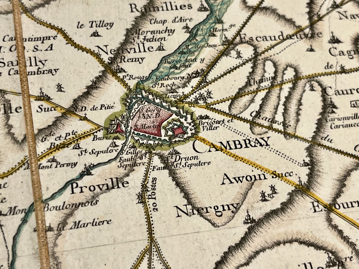 Carte Cassini Cambrai ancienne