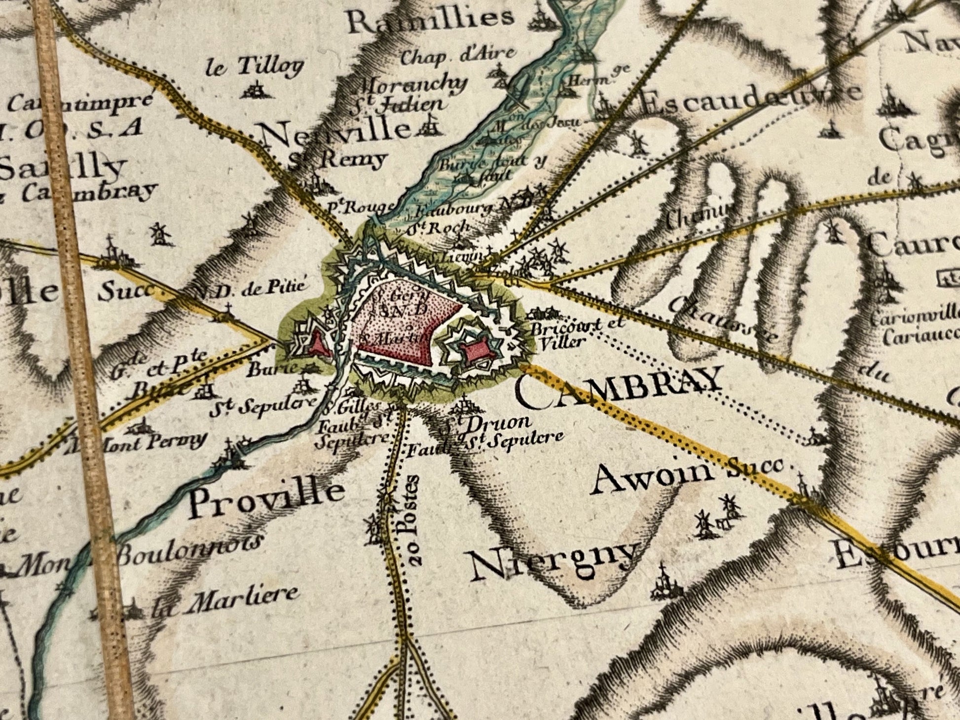 Carte Cassini Cambrai ancienne
