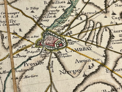 Carte Cassini Cambrai ancienne