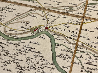 Carte Cassini Chateauneuf-sur-Loire ancienne