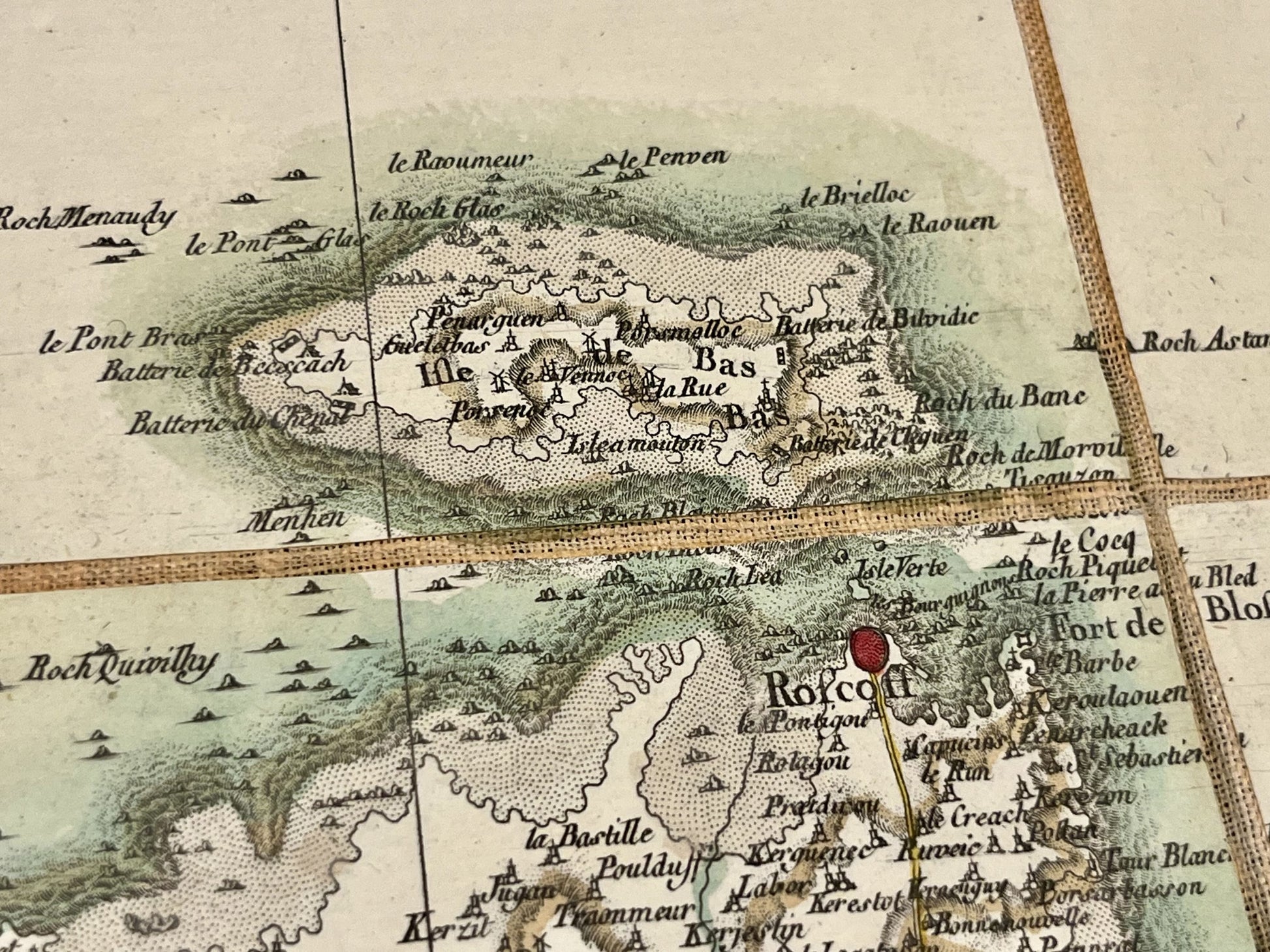 Carte Cassini Roscof Ile de Batz