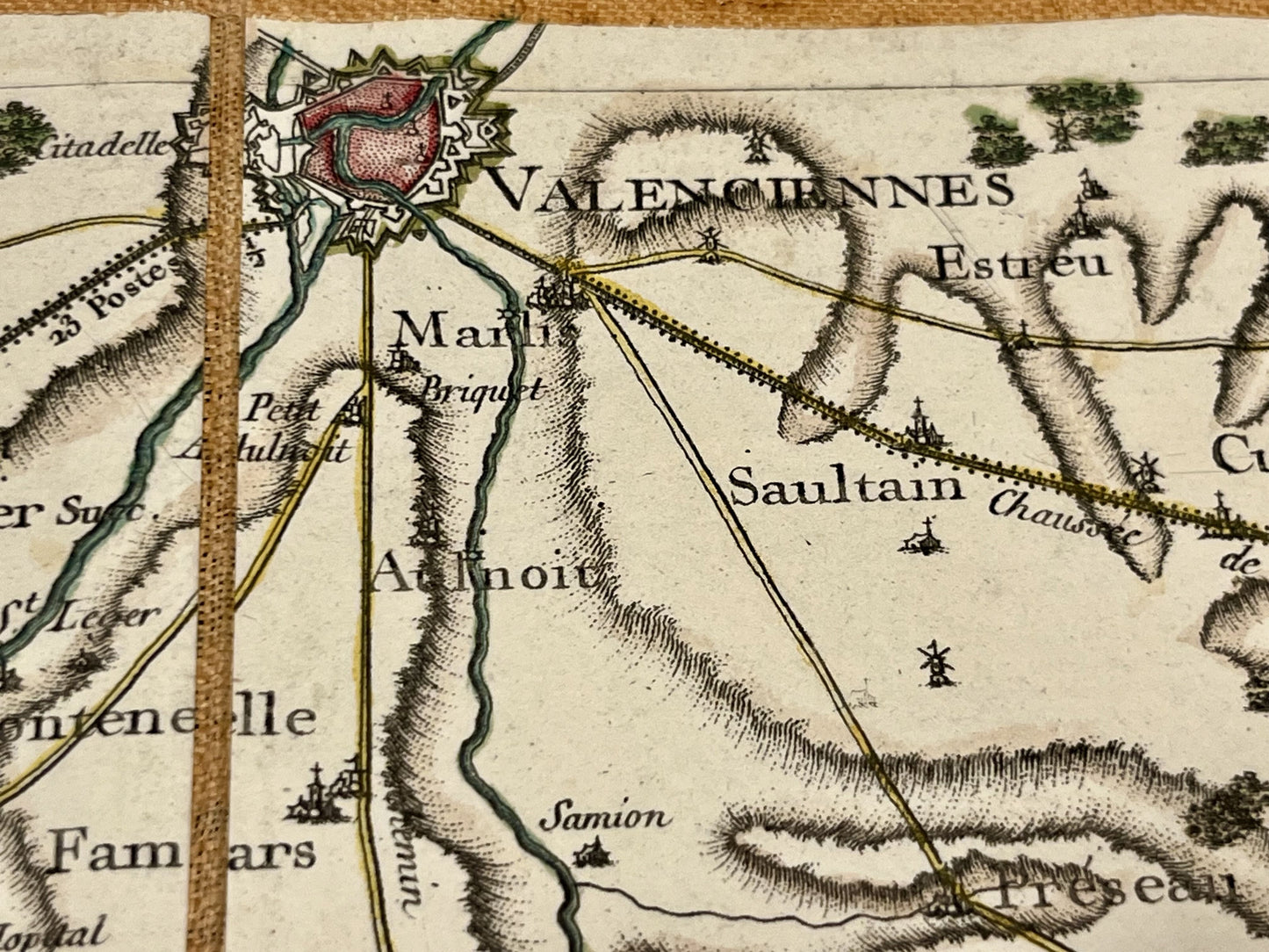 Carte Cassini Valenciennes authentique