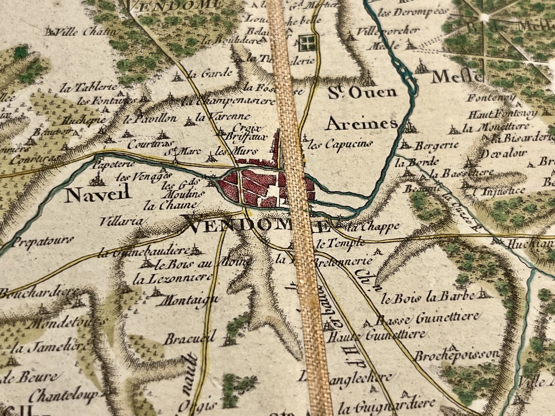 Carte Cassini Vendome ancienne