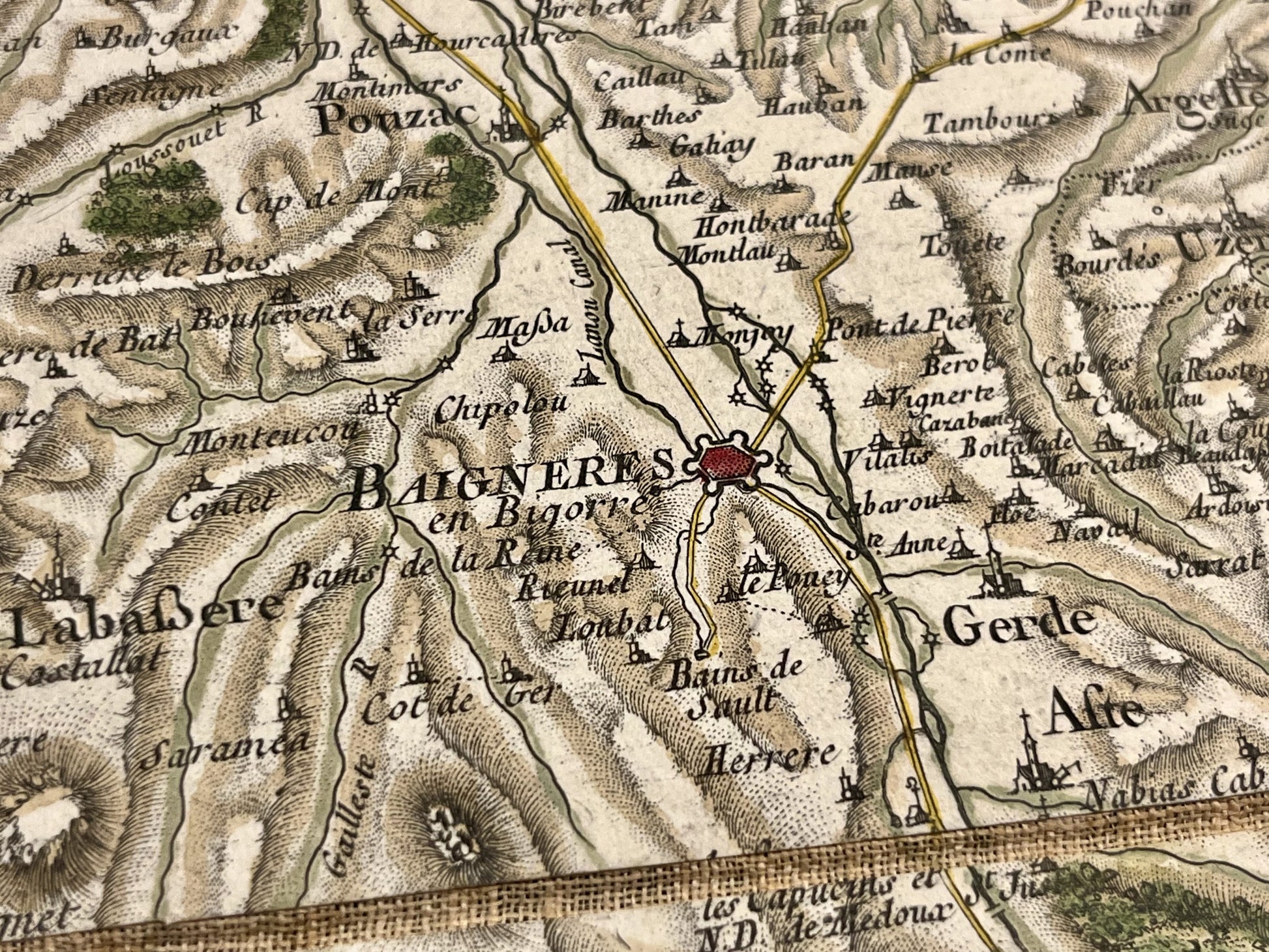 Carte Cassini ancienne Bagneres-de-Bigorre
