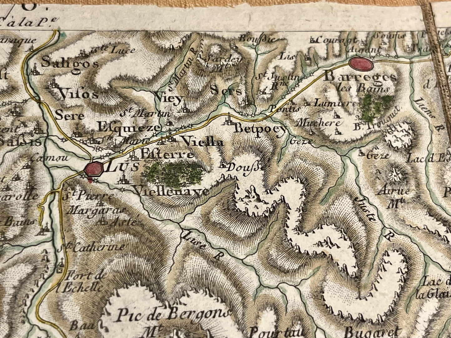 Carte Cassini ancienne Bareges Hautes-Pyrenees