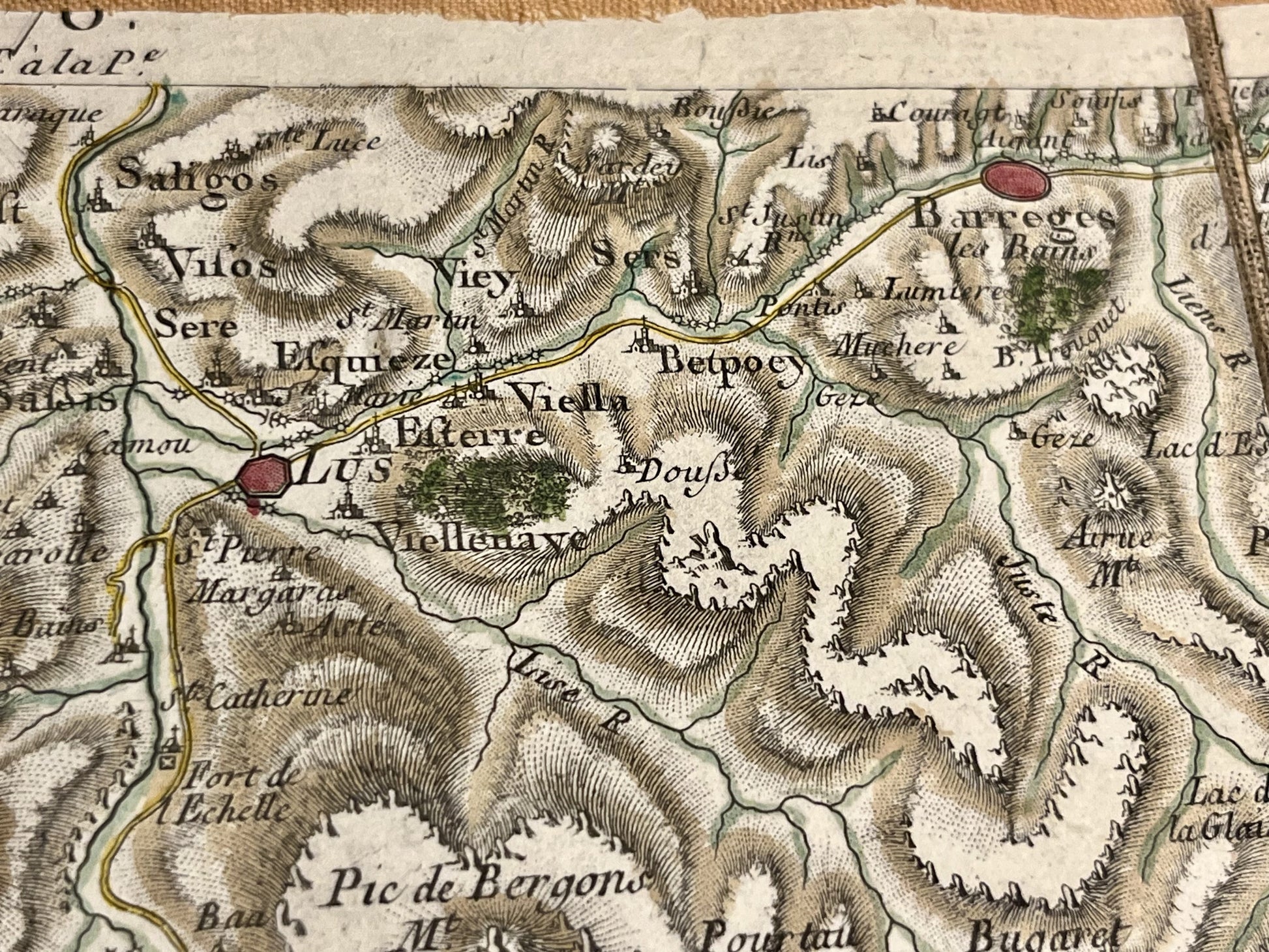 Carte Cassini ancienne Bareges Hautes-Pyrenees