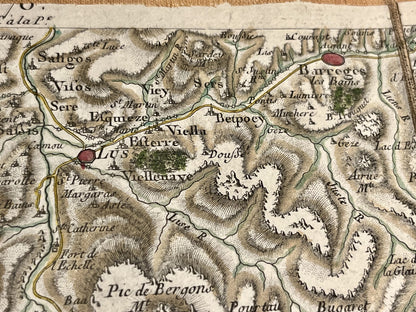 Carte Cassini ancienne Bareges Hautes-Pyrenees