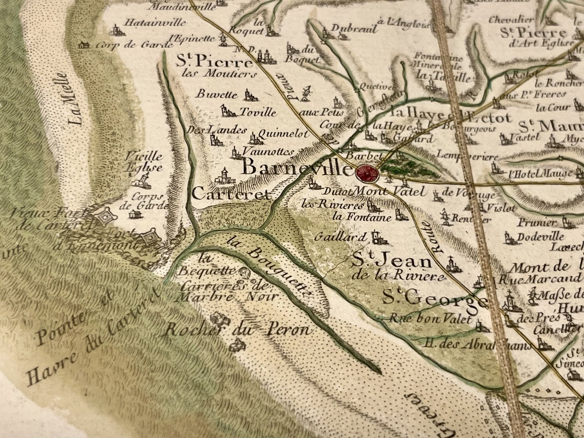 Carte Cassini ancienne Barneville Manche