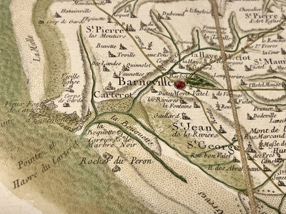 Carte Cassini ancienne Barneville Manche
