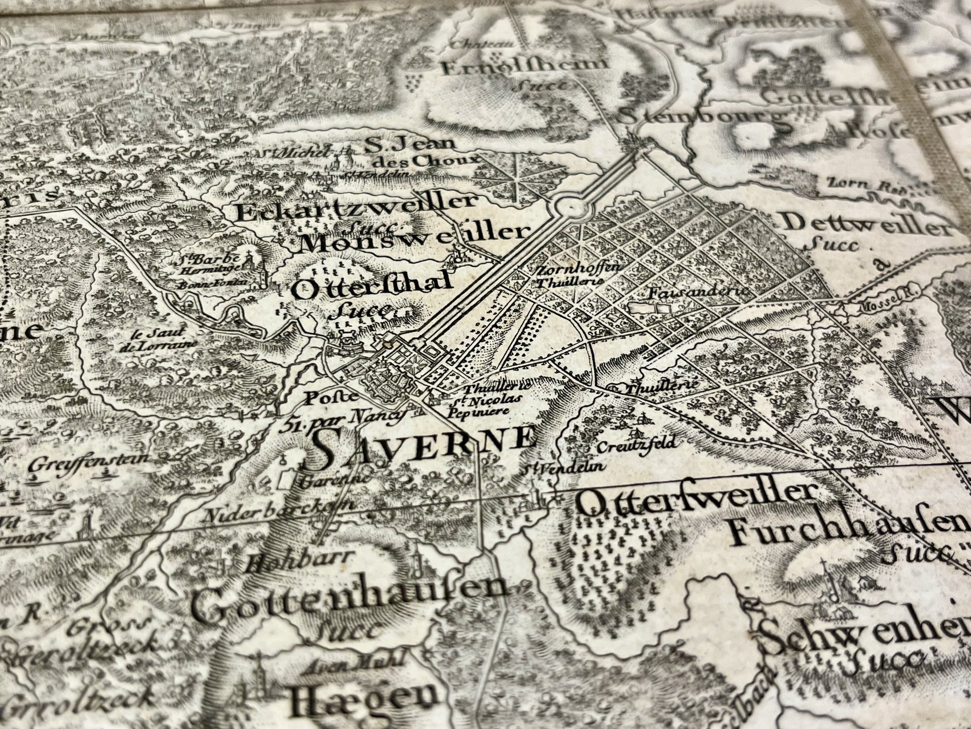 Carte Cassini ancienne Bas-Rhin Saverne Haguenau