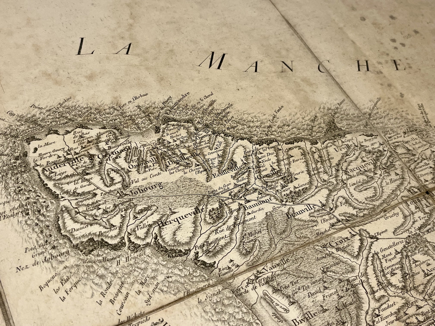 Carte Cassini ancienne Manche Cherbourg
