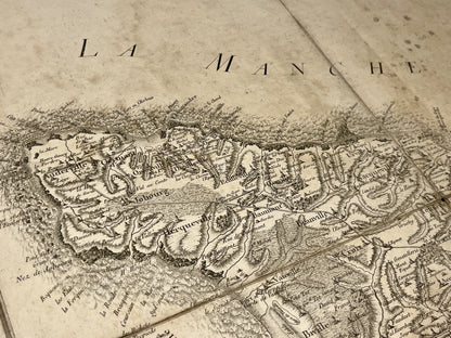 Carte Cassini ancienne Manche Cherbourg