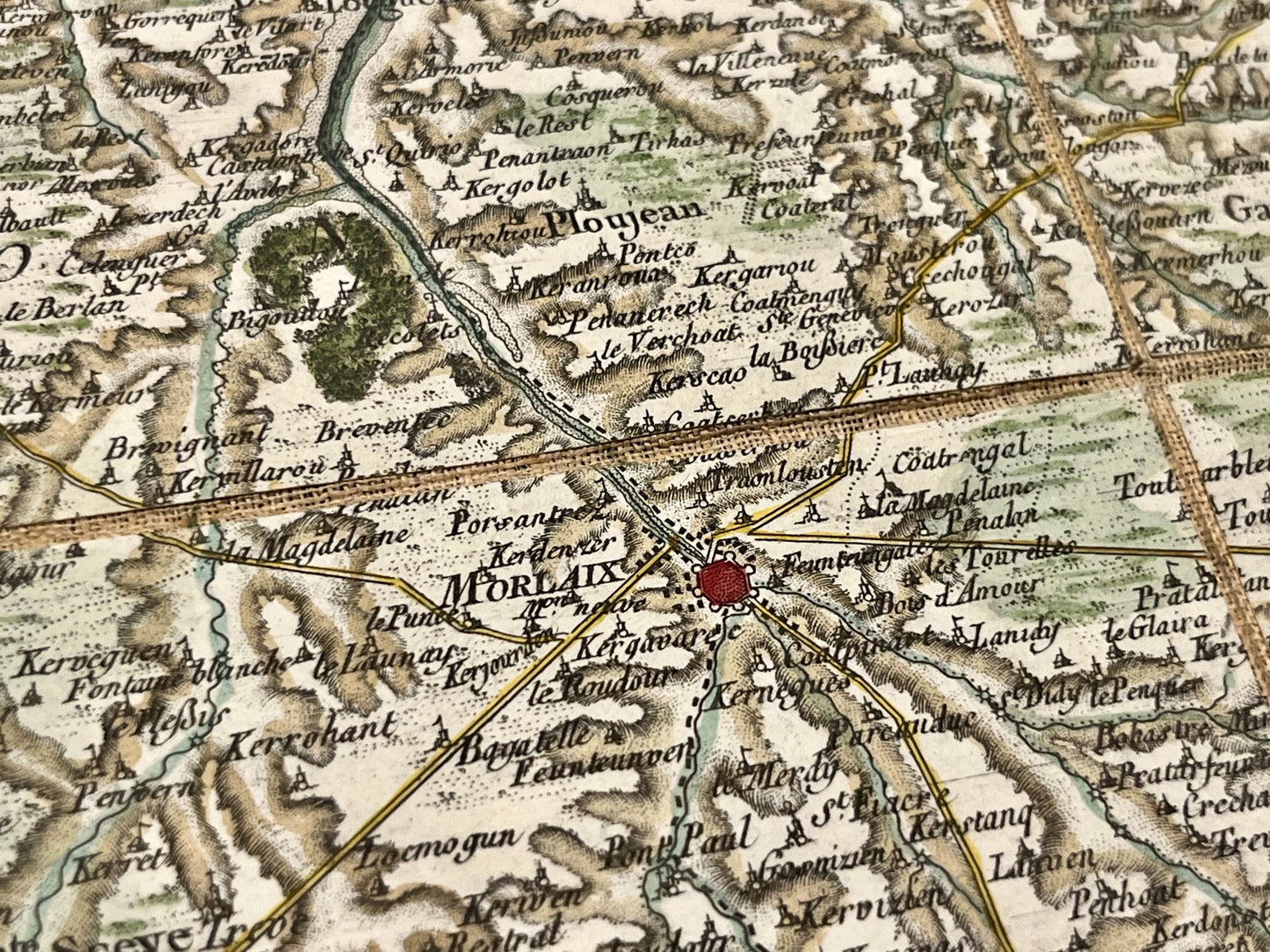 Carte Cassini ancienne Morlaix Bretagne