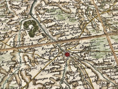 Carte Cassini ancienne Morlaix Bretagne