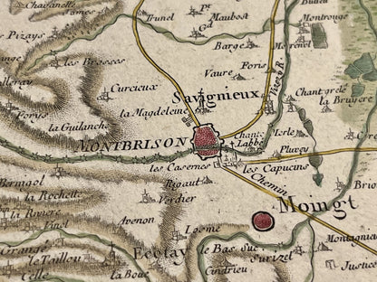 Carte Cassini ancienne Rhone et Loire