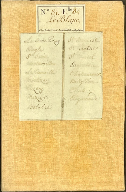Carte Cassini ancienne entoilee Le Blanc Indre