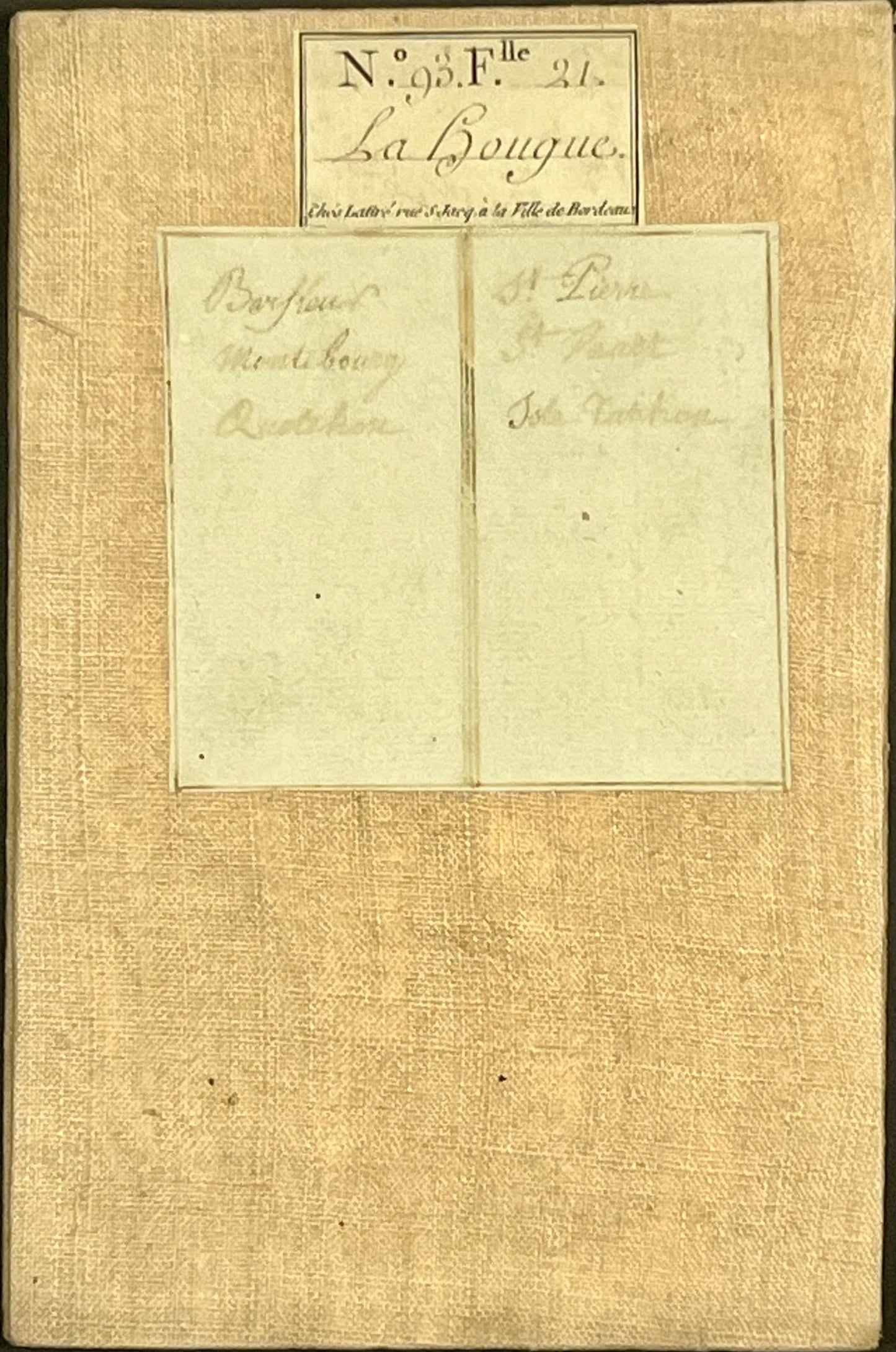 Carte Cassini ancienne entoilee la Hougue