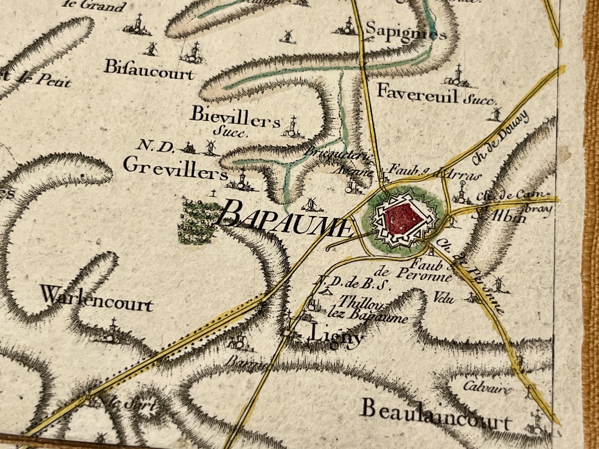Carte Cassini authentique Bapaume