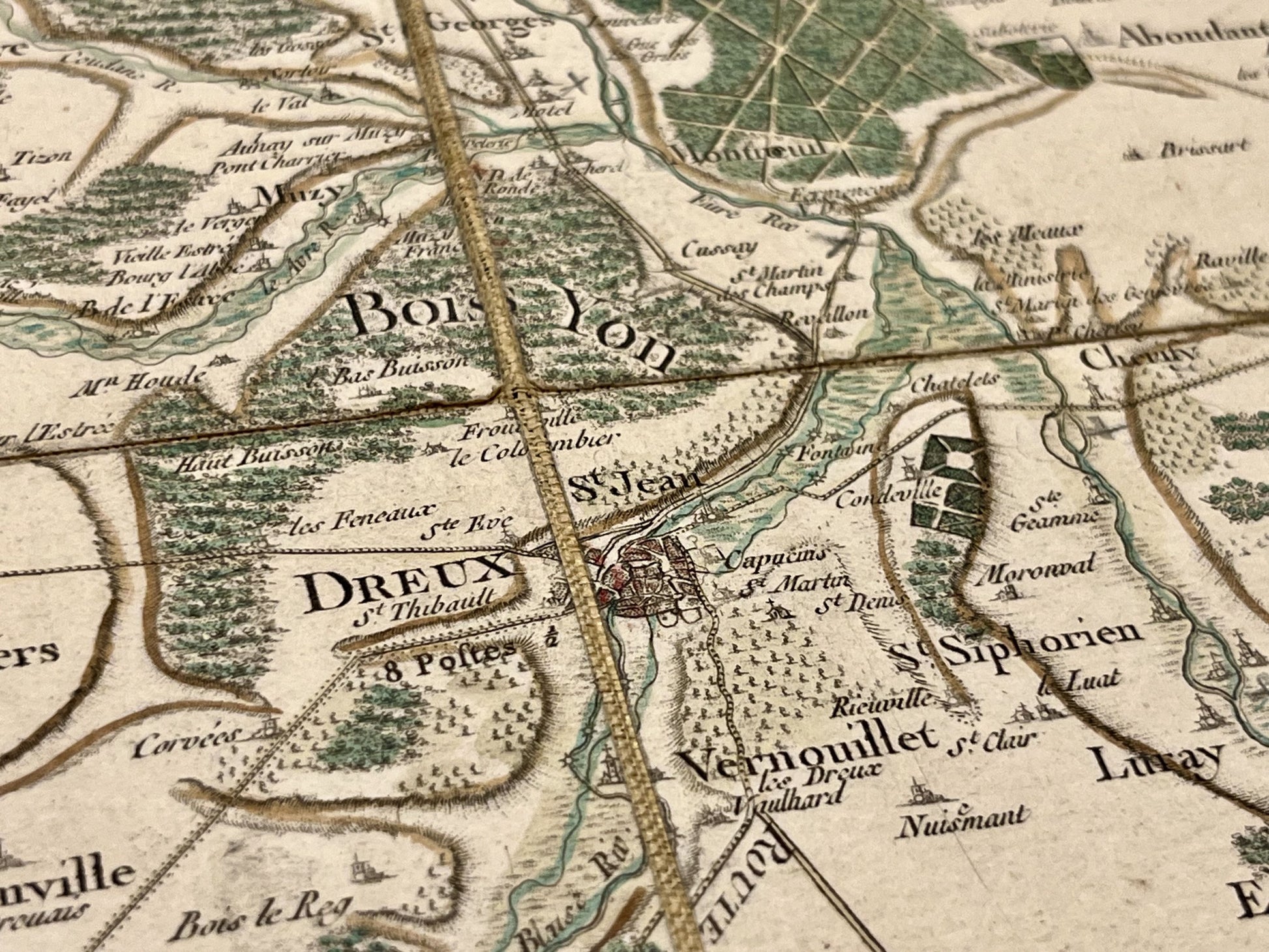 Carte Cassini authentique Dreux