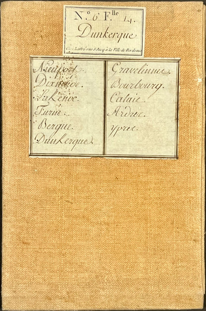 Carte Cassini entoilee Dunkerque Calais