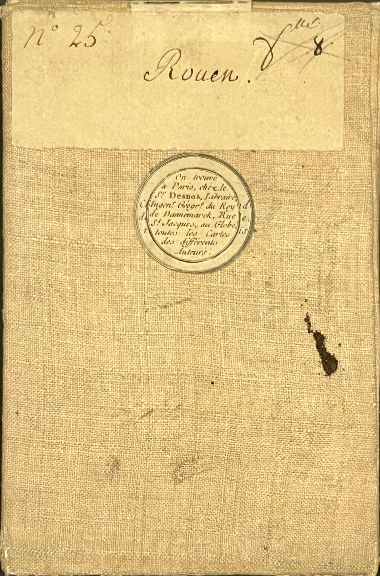 Carte Cassini entoilee Rouen