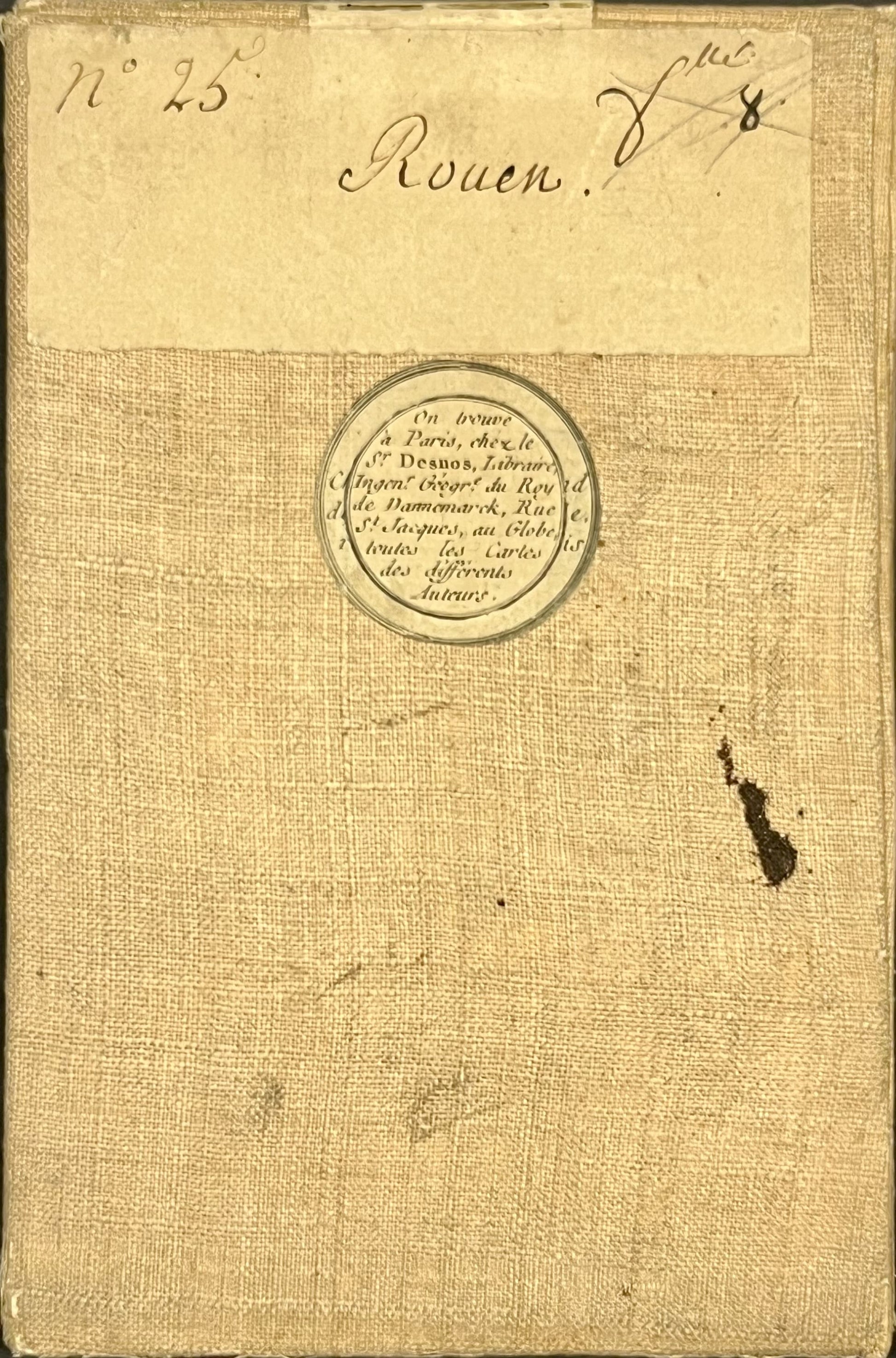 Carte Cassini entoilee Rouen