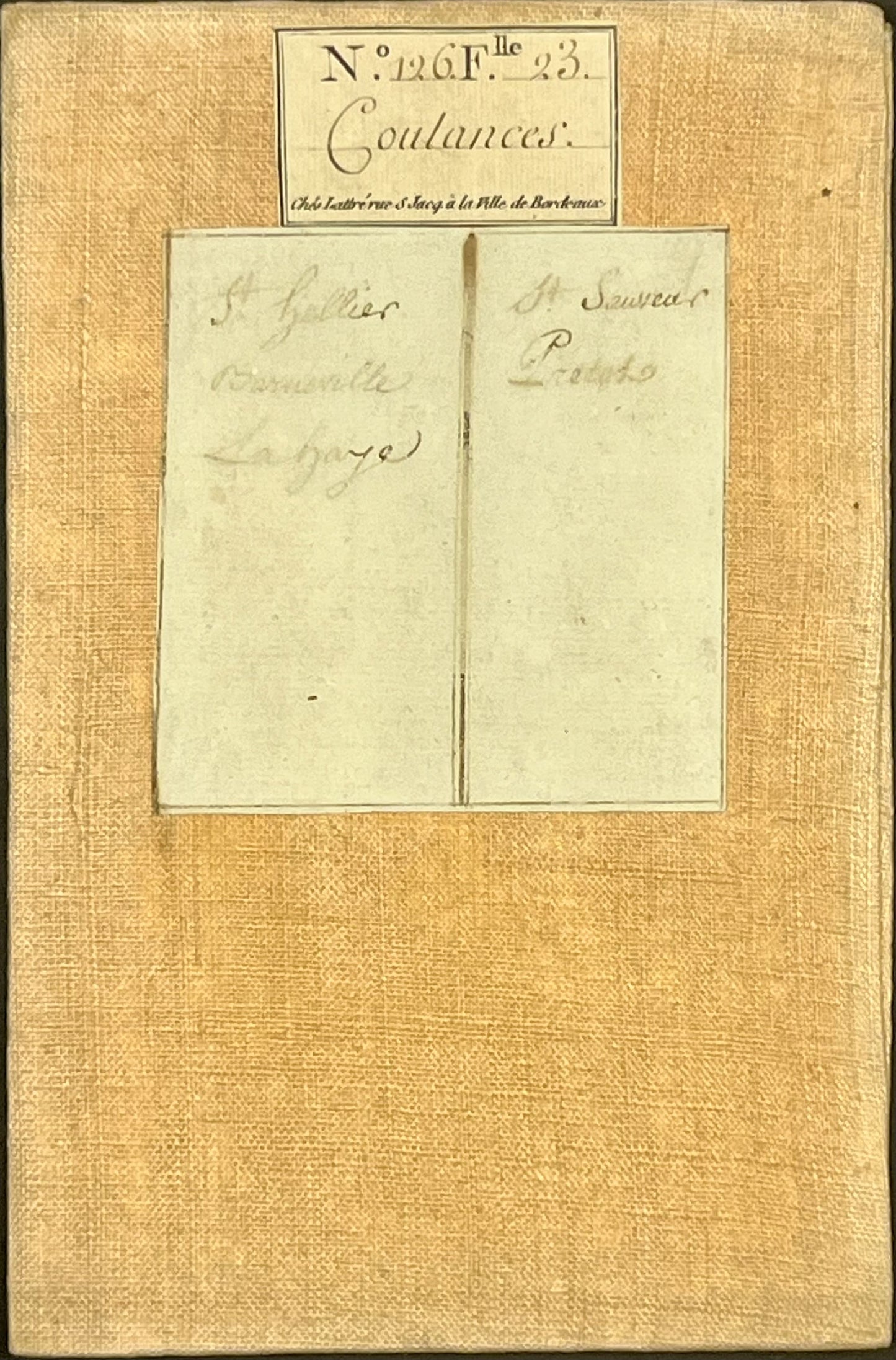Carte Cassini entoilee ancienne Coutances Jersey