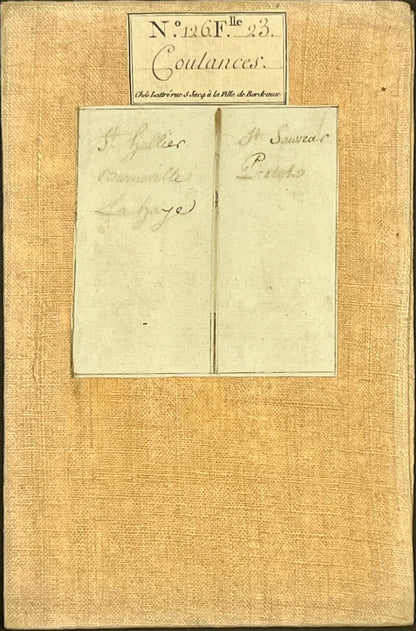 Carte Cassini entoilee ancienne Coutances Jersey