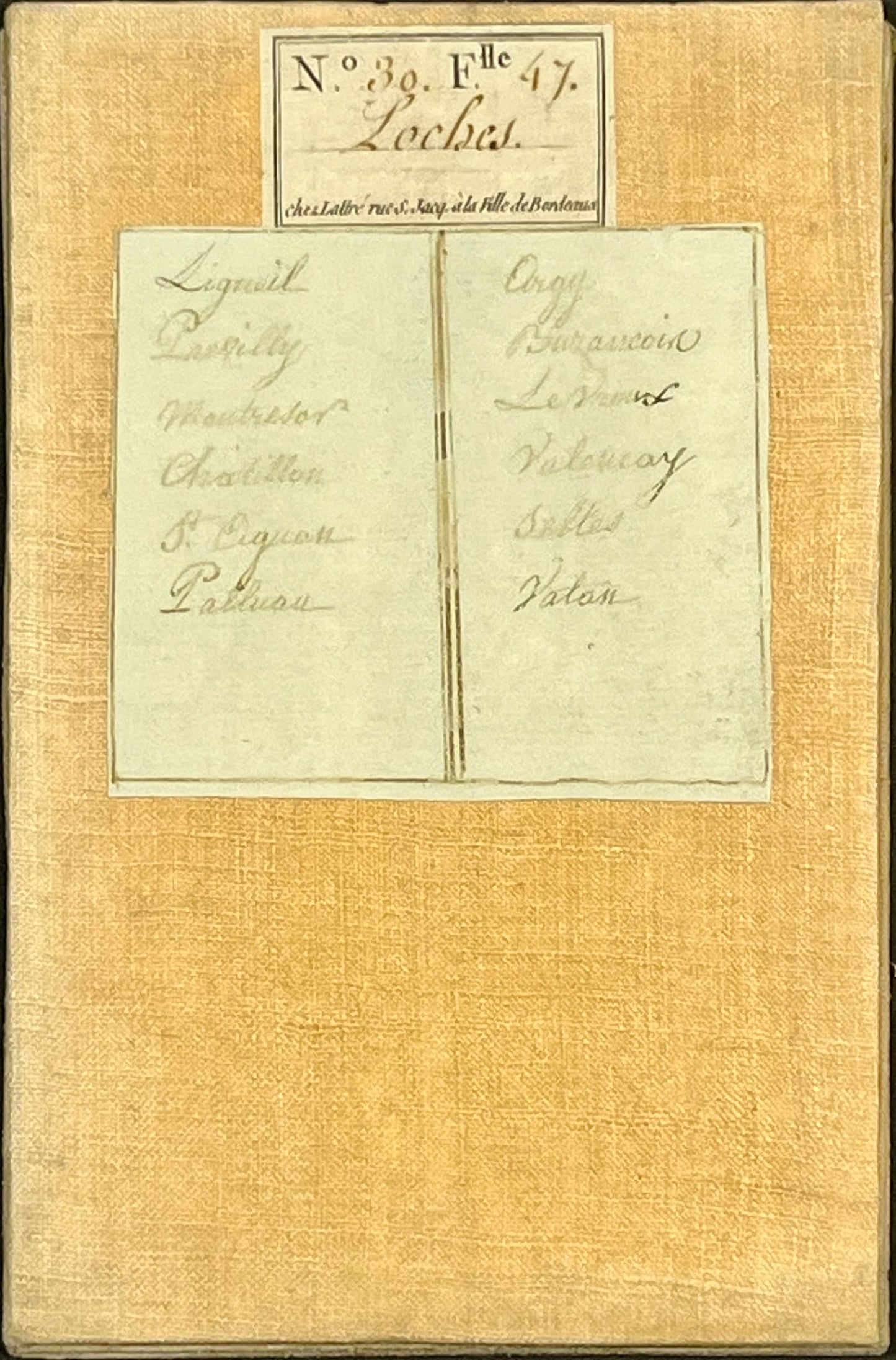 Carte Cassini entoilee ancienne Loches