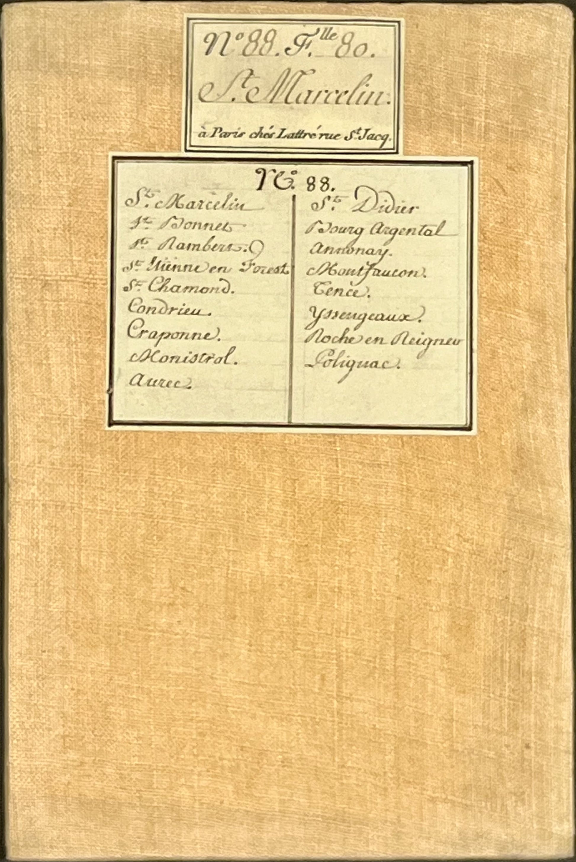 Carte Cassini entoilee ancienne Saint-Marcellin