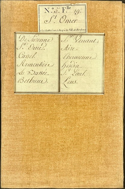 Carte Cassini entoilee ancienne Saint-Omer