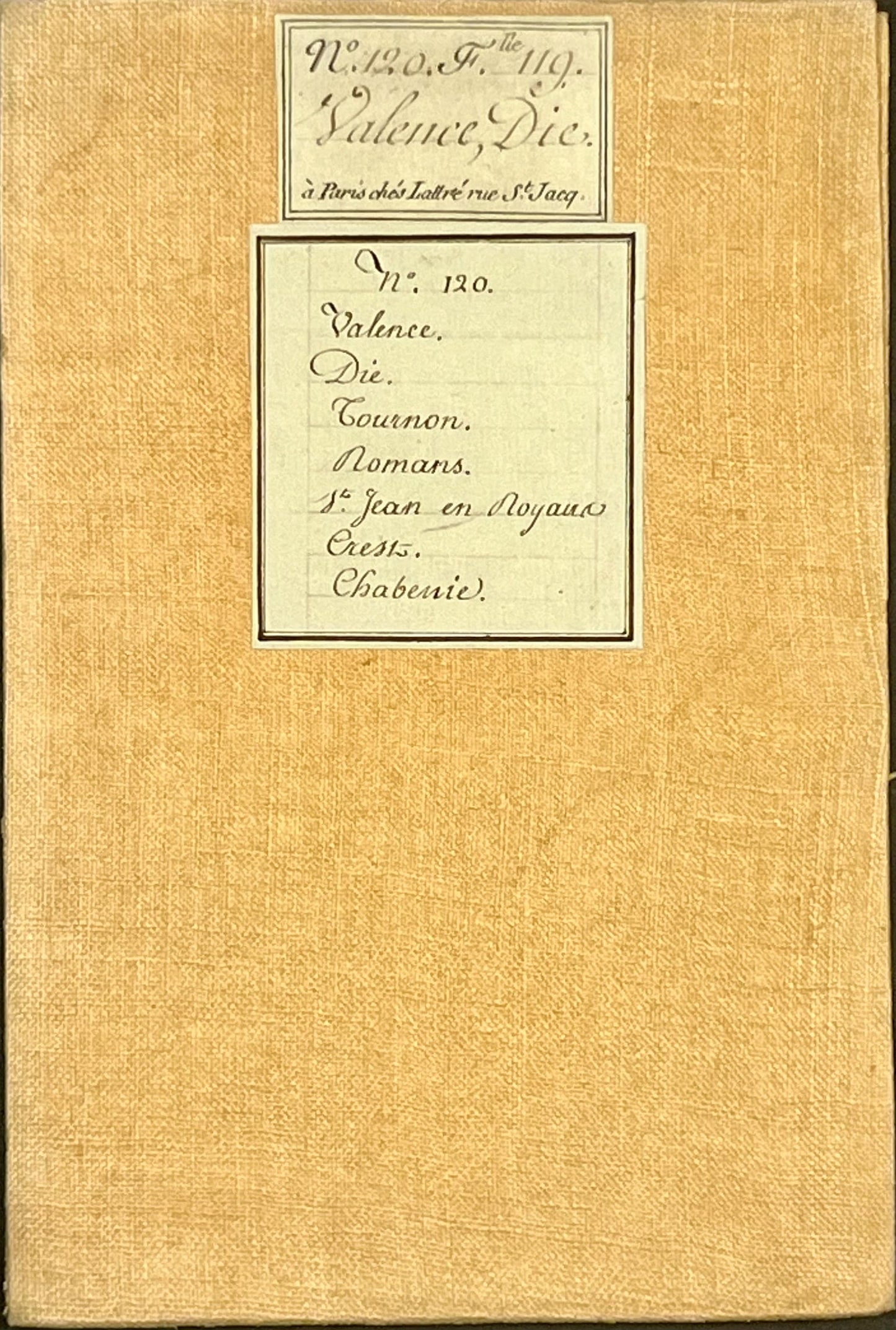 Carte Cassini entoilee ancienne Valence Die