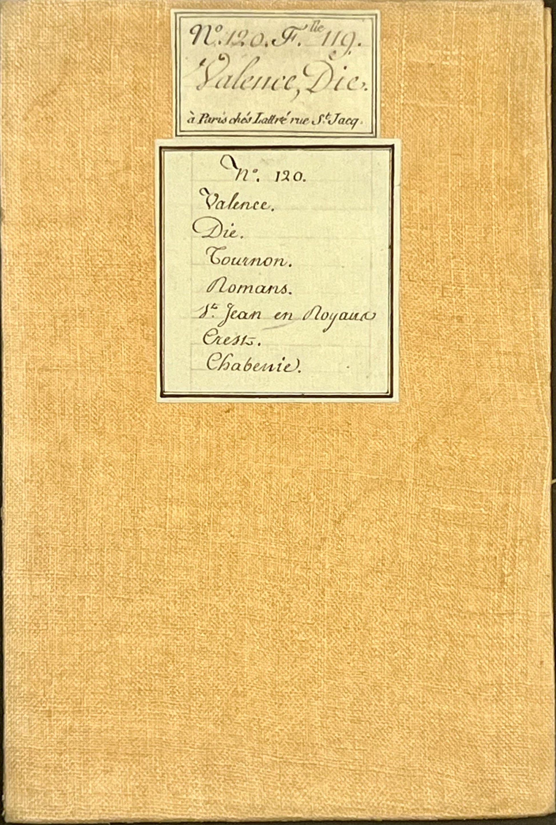 Carte Cassini entoilee ancienne Valence Die