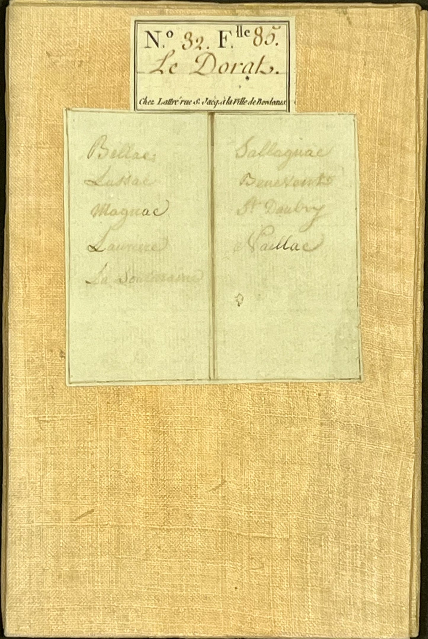 Carte Cassini entoilee ancienne le Dorat