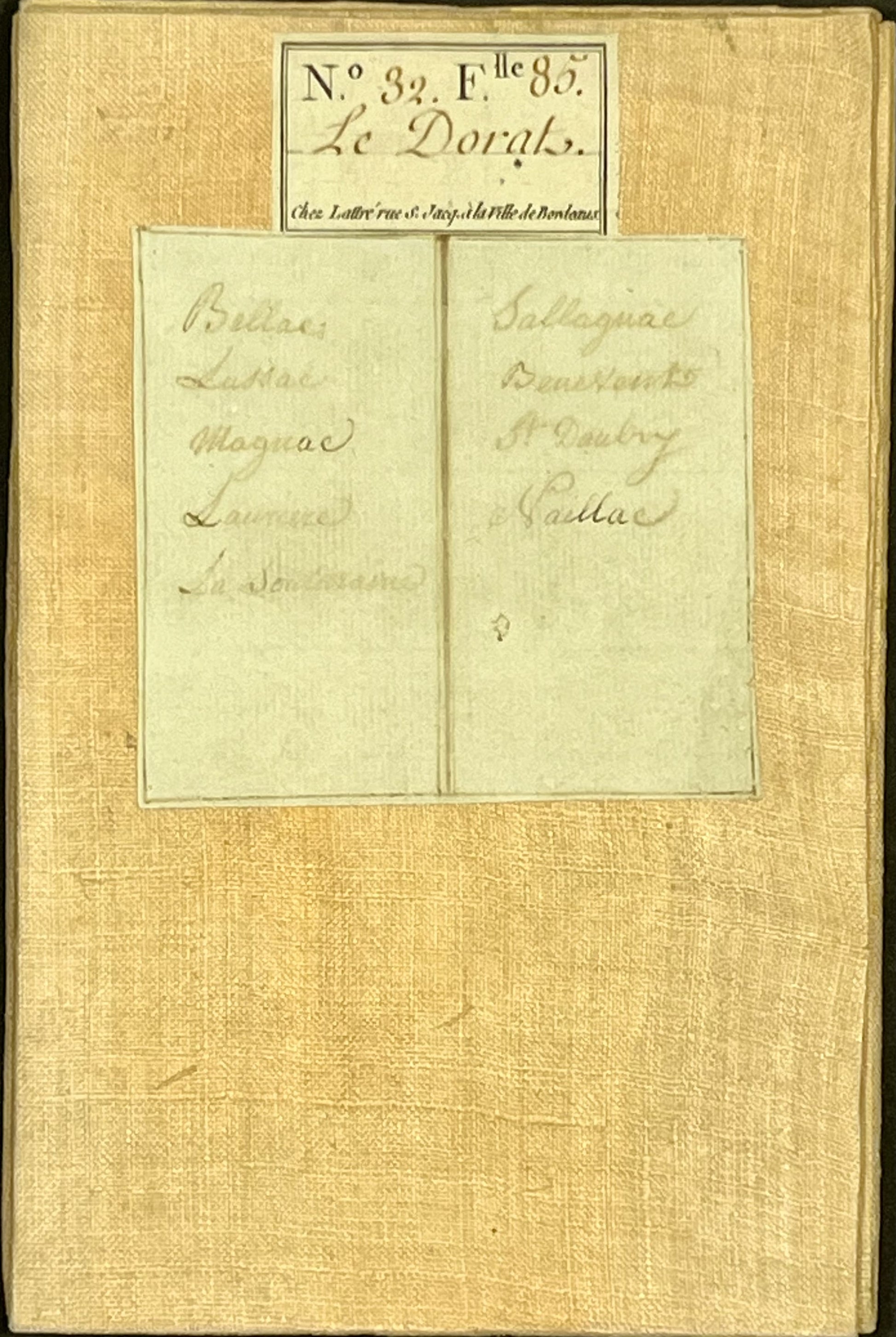 Carte Cassini entoilee ancienne le Dorat